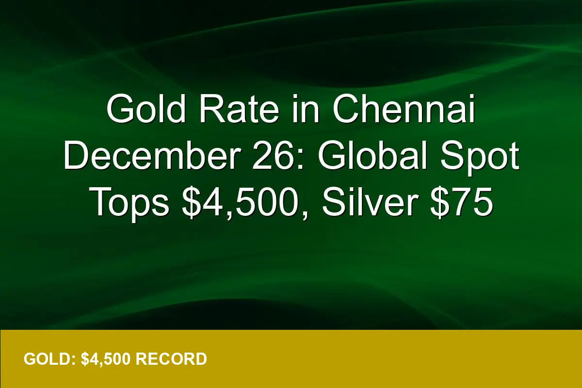 Gold Hits $4,500 Spot — Will Chennai Retail Rates Keep Pace?