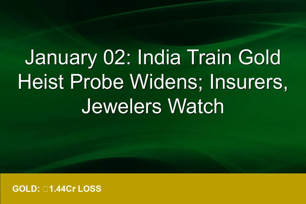 India Train Gold Heist: ₹1.44Cr Stolen — Will Insurers Harden?