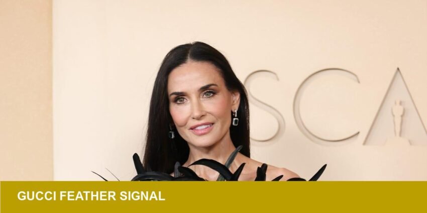 Demi Moore's Gucci feather gown refocuses red‑carpet couture demand