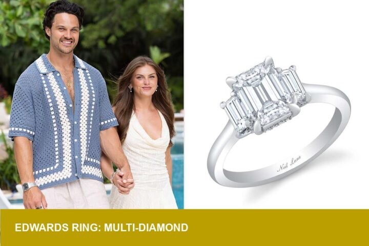 Jess Edwards' ring with nearly 20 diamonds hints bridal styling shift