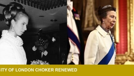 Princess Anne rewears 1969 gown — City of London choker spotlit